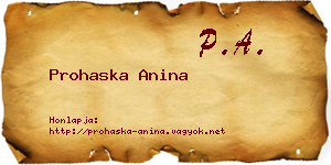 Prohaska Anina névjegykártya